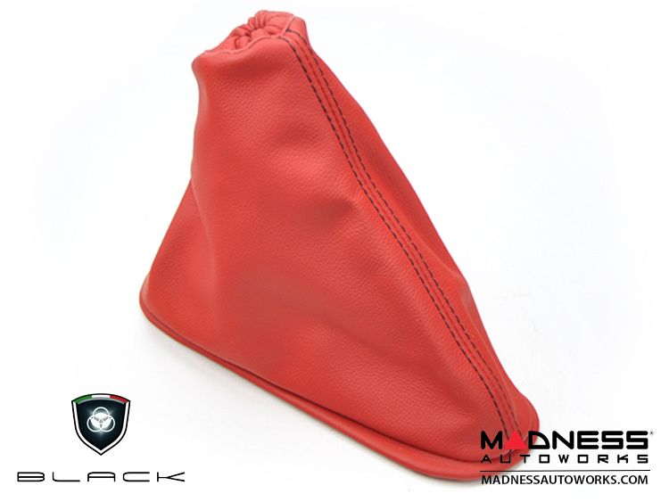 FIAT 500 eBrake Boot - Red Leather w/ Black Stitching 